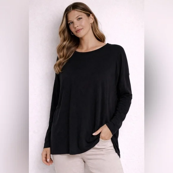 Kit and Ace Black Long Sleeve Oversized Top – Approx. Size L/XL - Picture 1 of 9
